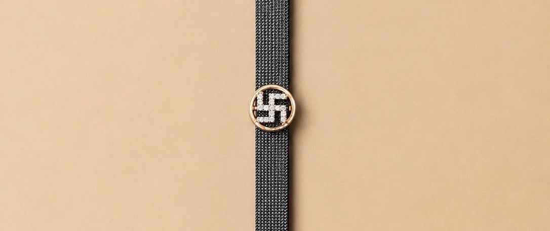 SILVER BELT SWASTIK RAKHI
