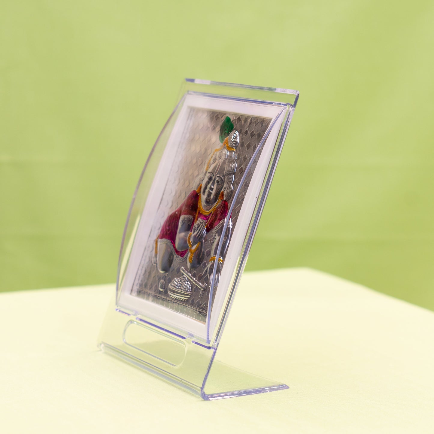 Silver Coated Laddu Krishna Frame (No 2)