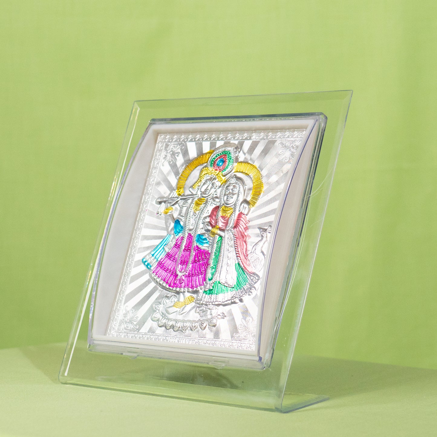 Silver Coated Radha Krishna Frame (No 3)
