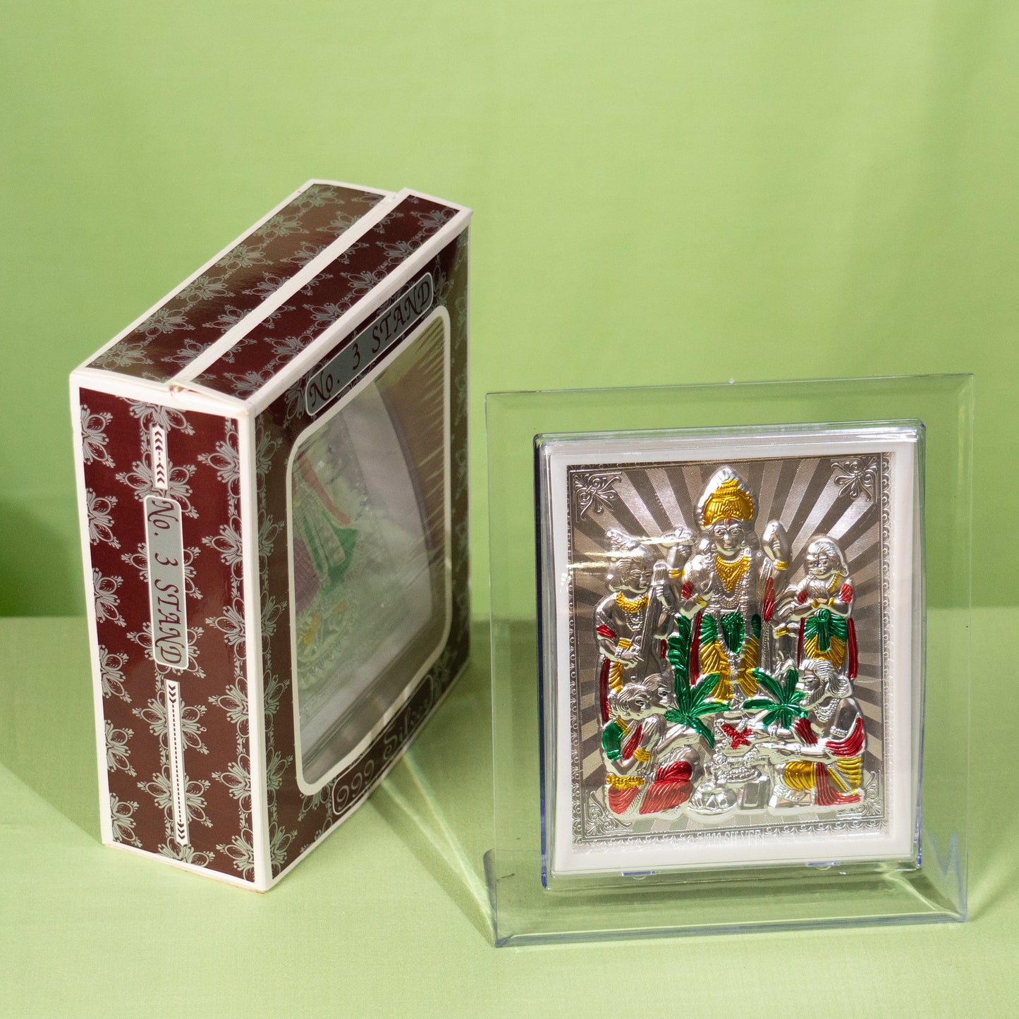Silver Coated Satya Narayana Swamy Frame (No 3)