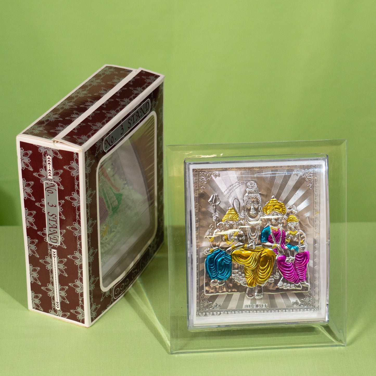 Silver Coated Shiva Family Frame (No 3)