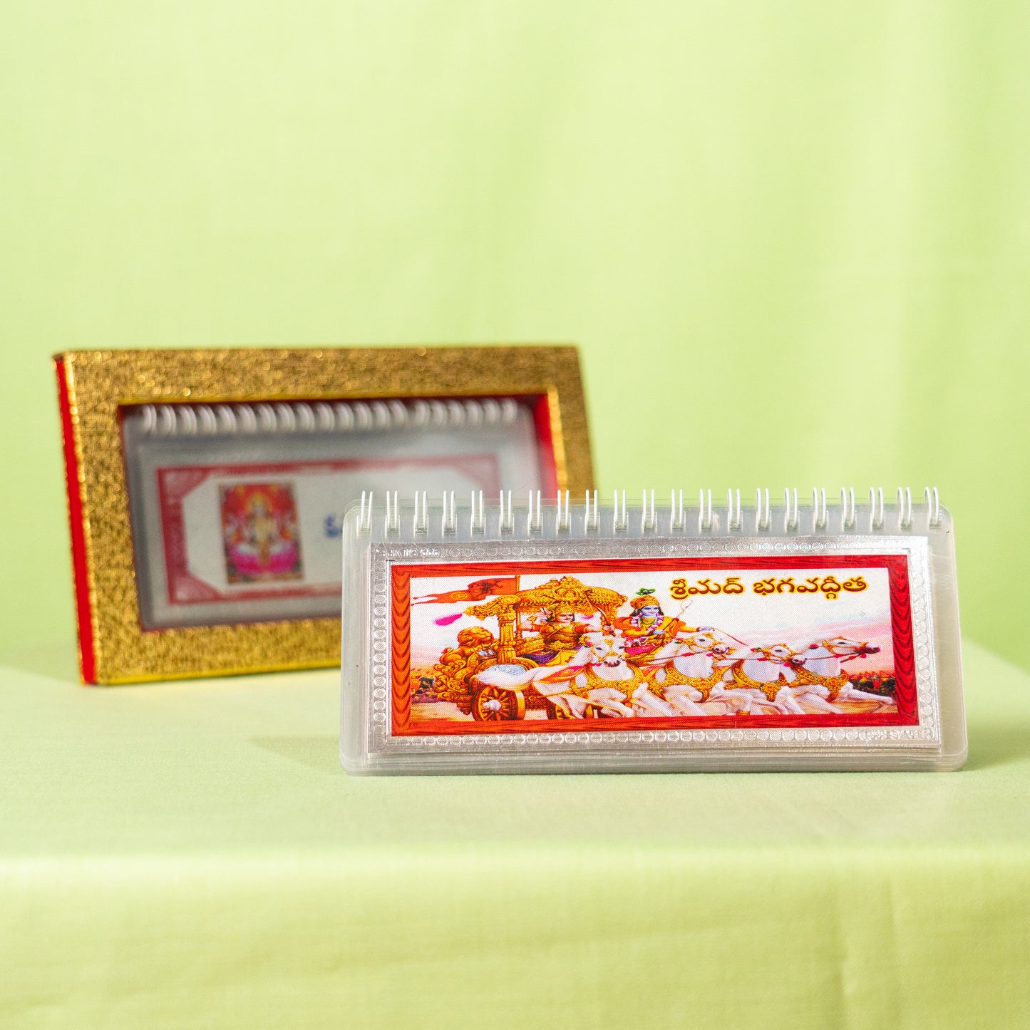Silver Coated Bhagwad Geeta-Telugu(Big)