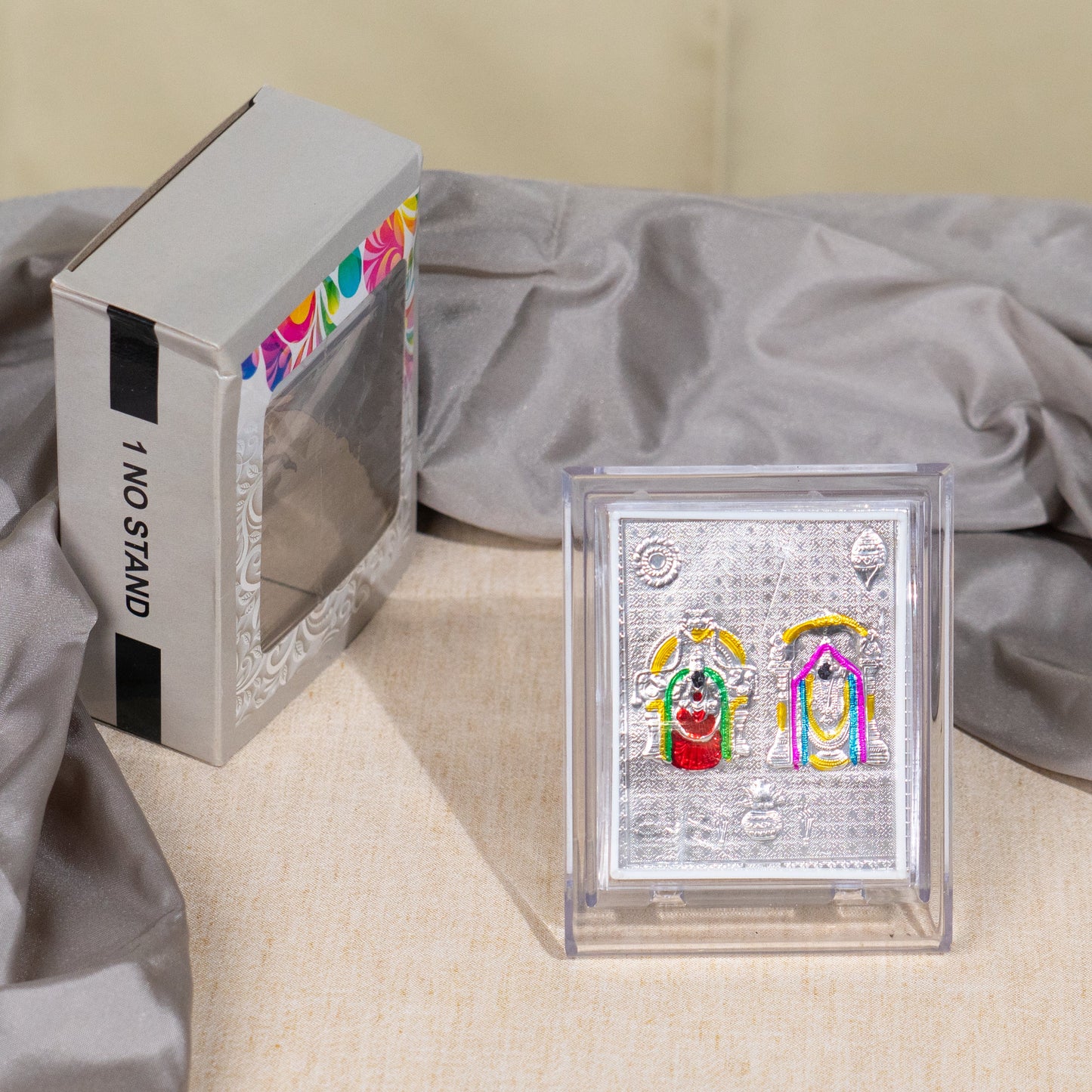 Silver Coated Balaji Padmavathi Frame (No 1)