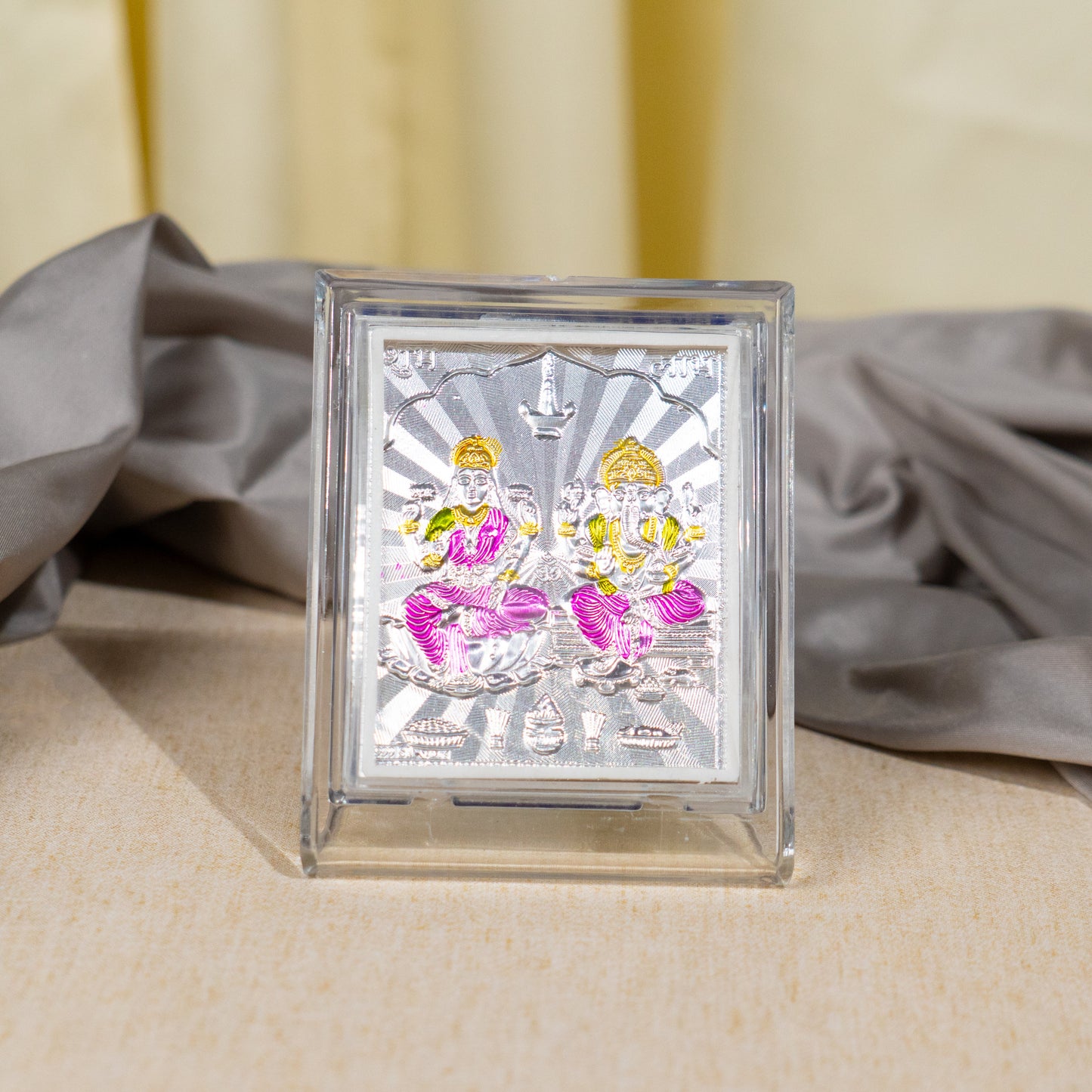 Silver Coated Lakshmi -Ganesh Frame (No 1)
