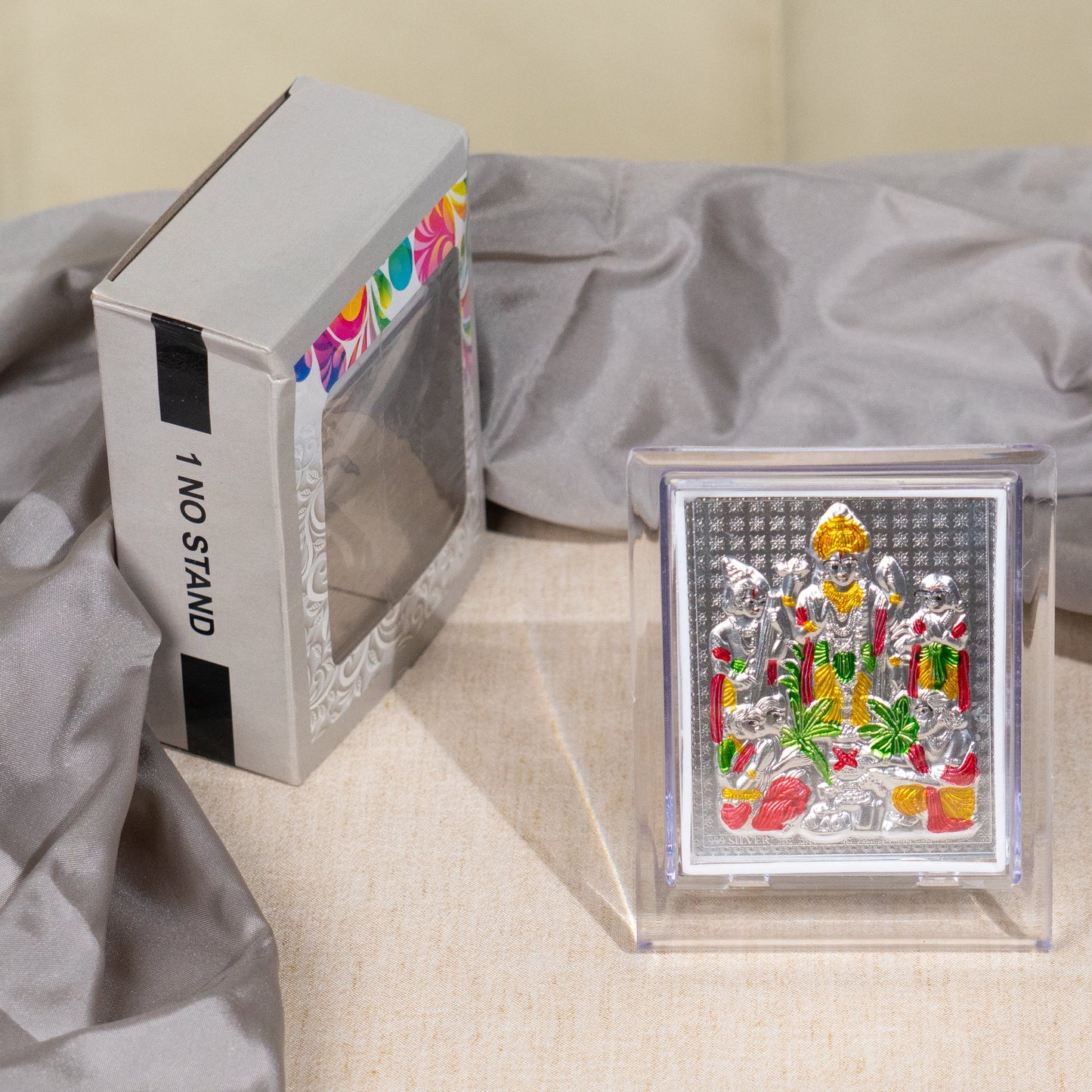 Silver Coated Satya Narayana Swamy Frame (No 1)