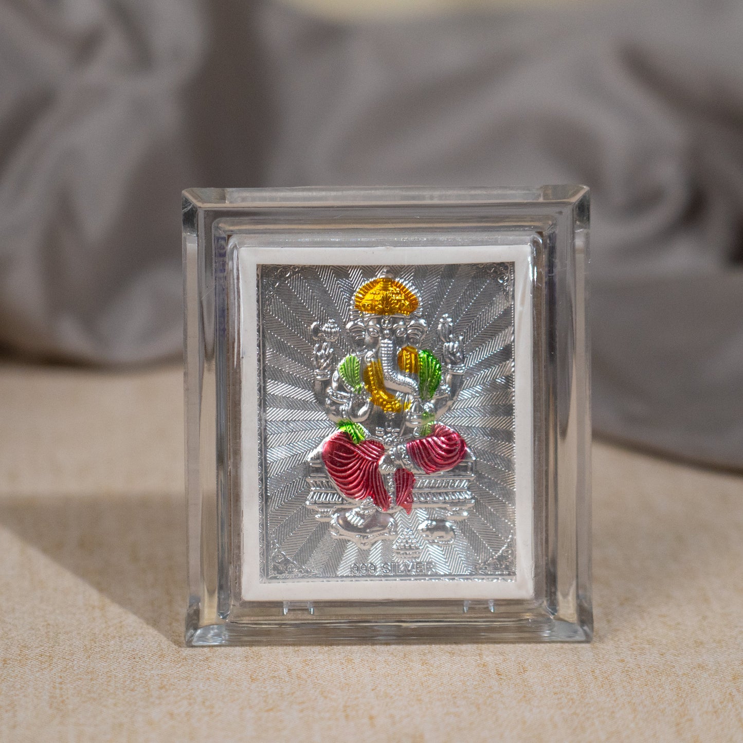 Silver Coated Ganesh Frame (Mini)