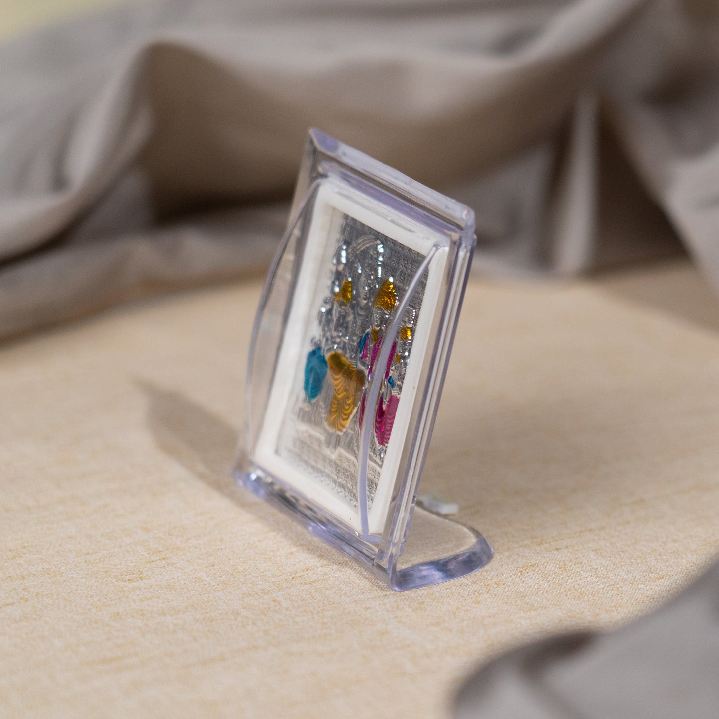 Silver Coated Shiva Family Frame (Mini)