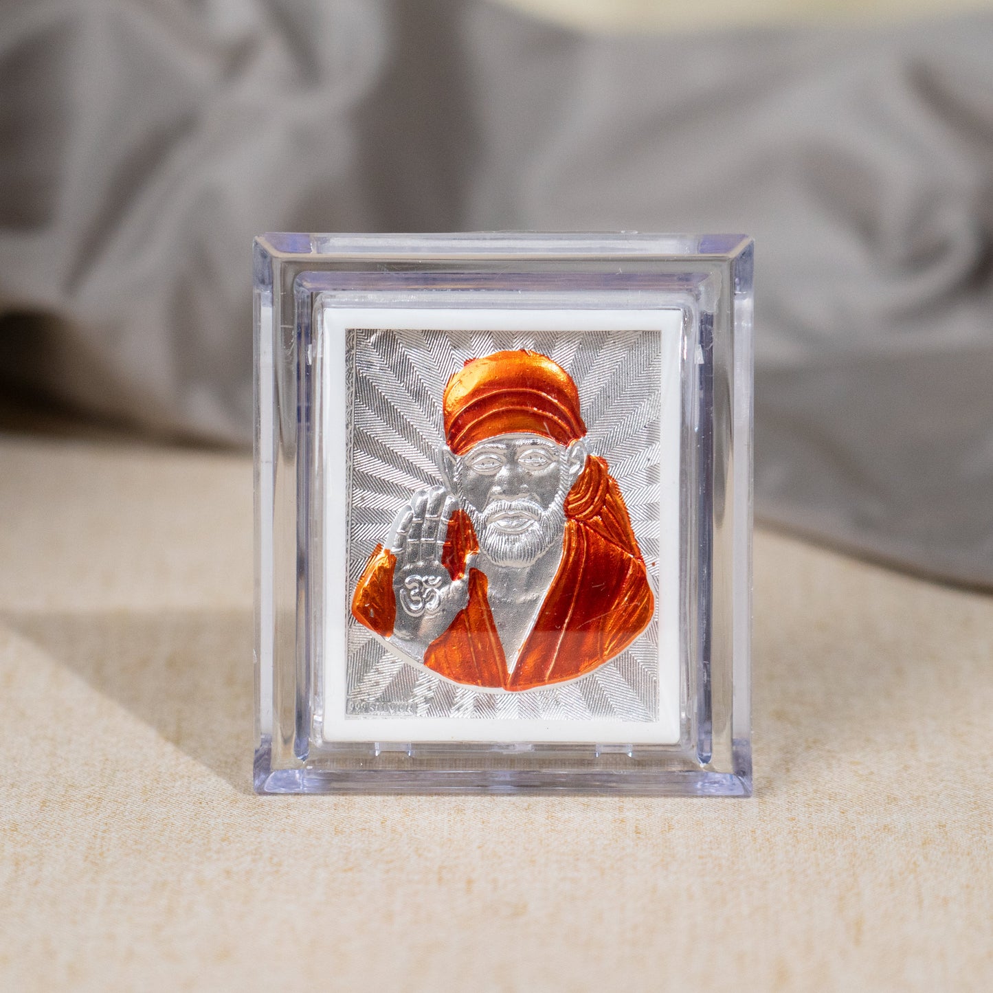 Silver Coated Sai Baba Frame (Mini)