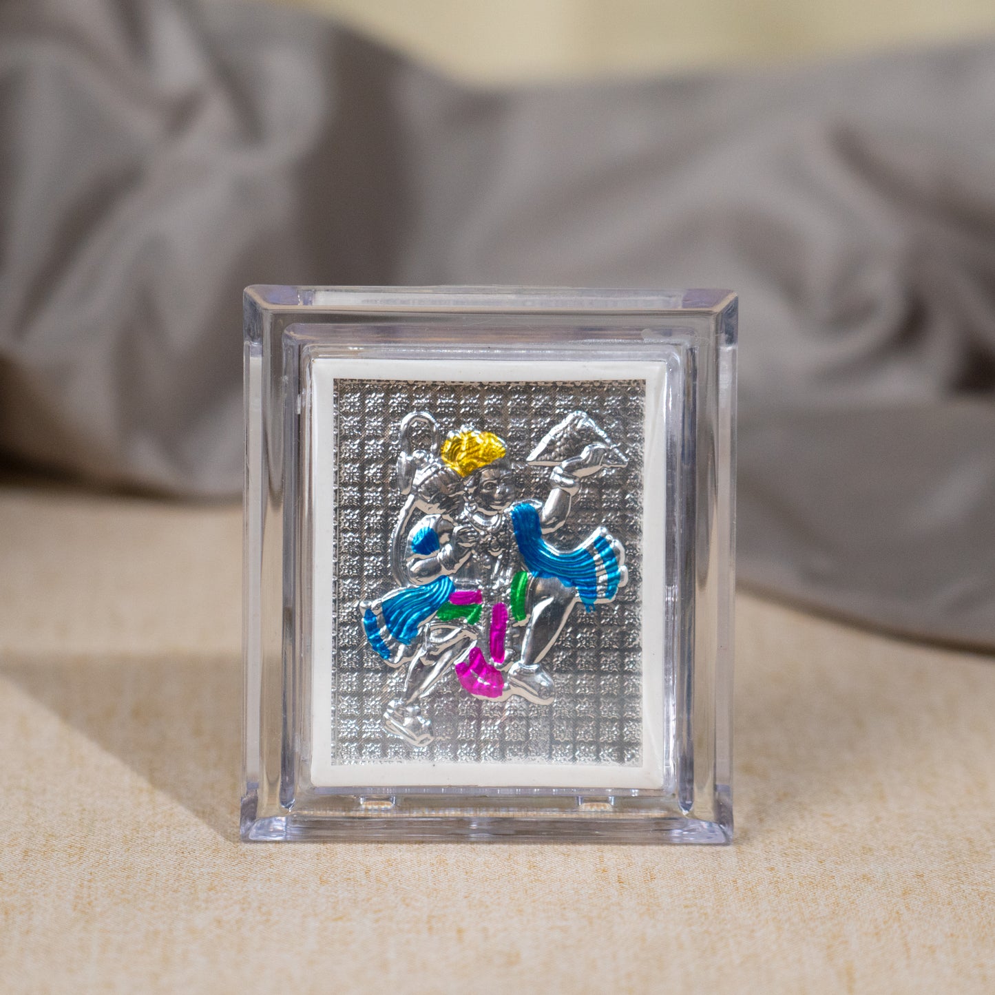 Silver Coated Hanuman Frame (Mini)