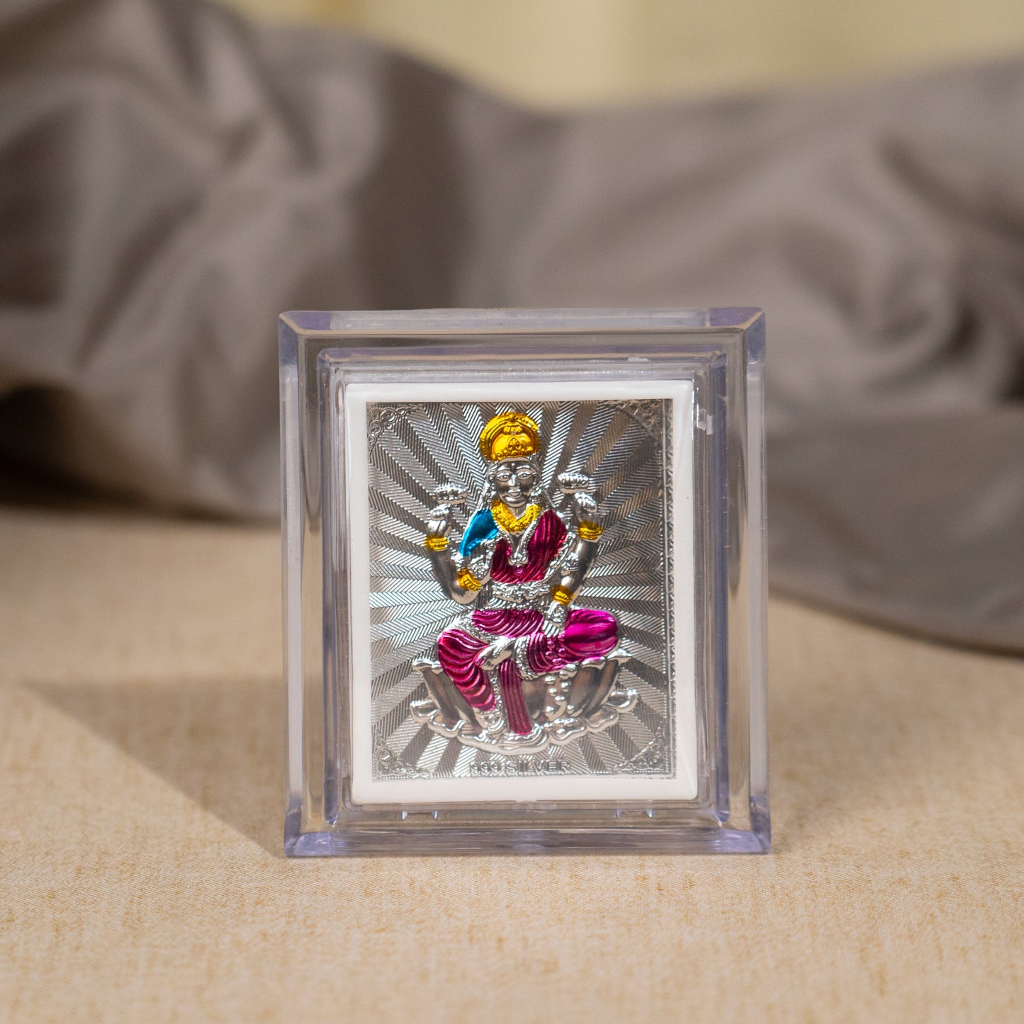 Silver Coated Lakshmi Devi Frame (Mini)