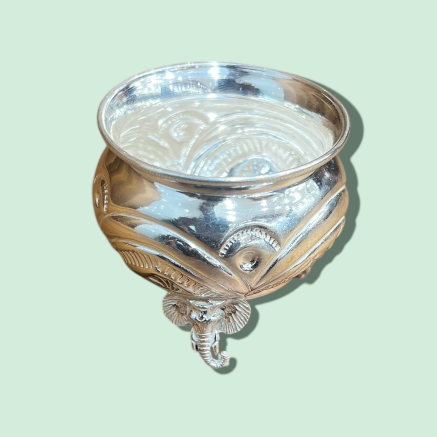 SILVER ELEPHANT LEG BOWL