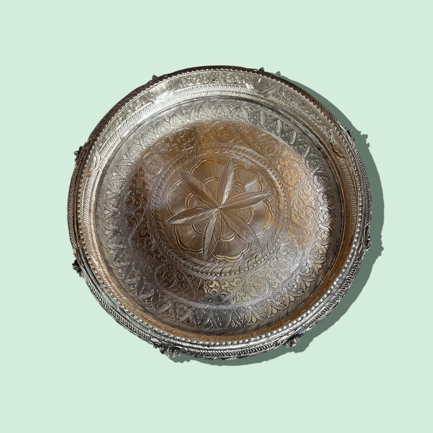 92.5 ANTIQUE ASHTALAKSHMI ELEPHANT PLATE