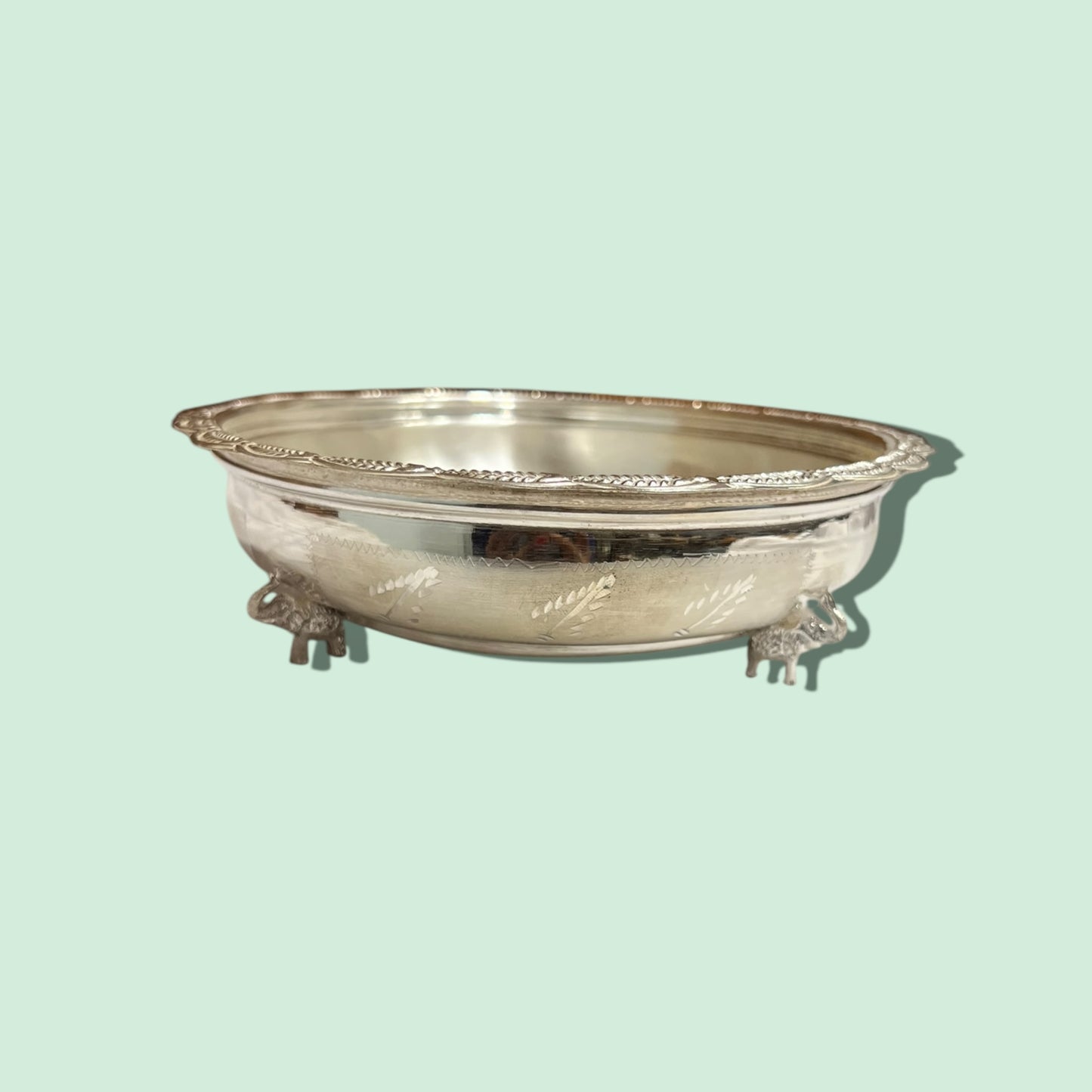 SILVER ELEPHANT LEG PLATE