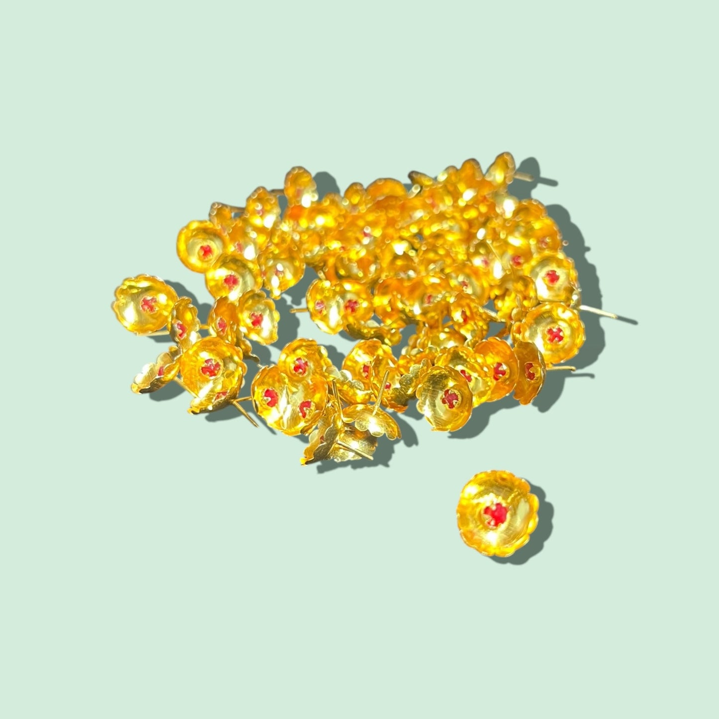 108 GOLD POLISH FLOWERS WITH STONE