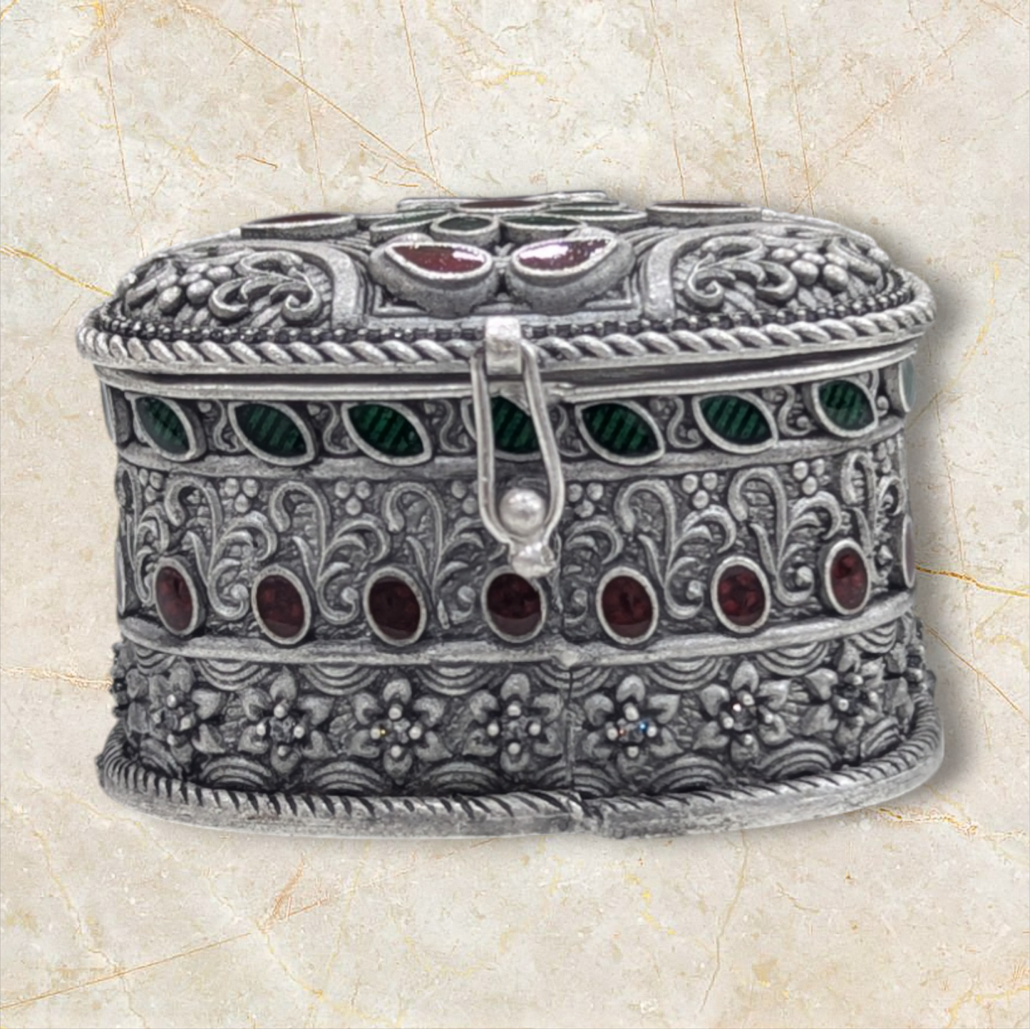 Emerald Antique Stone Kumkum Bharani