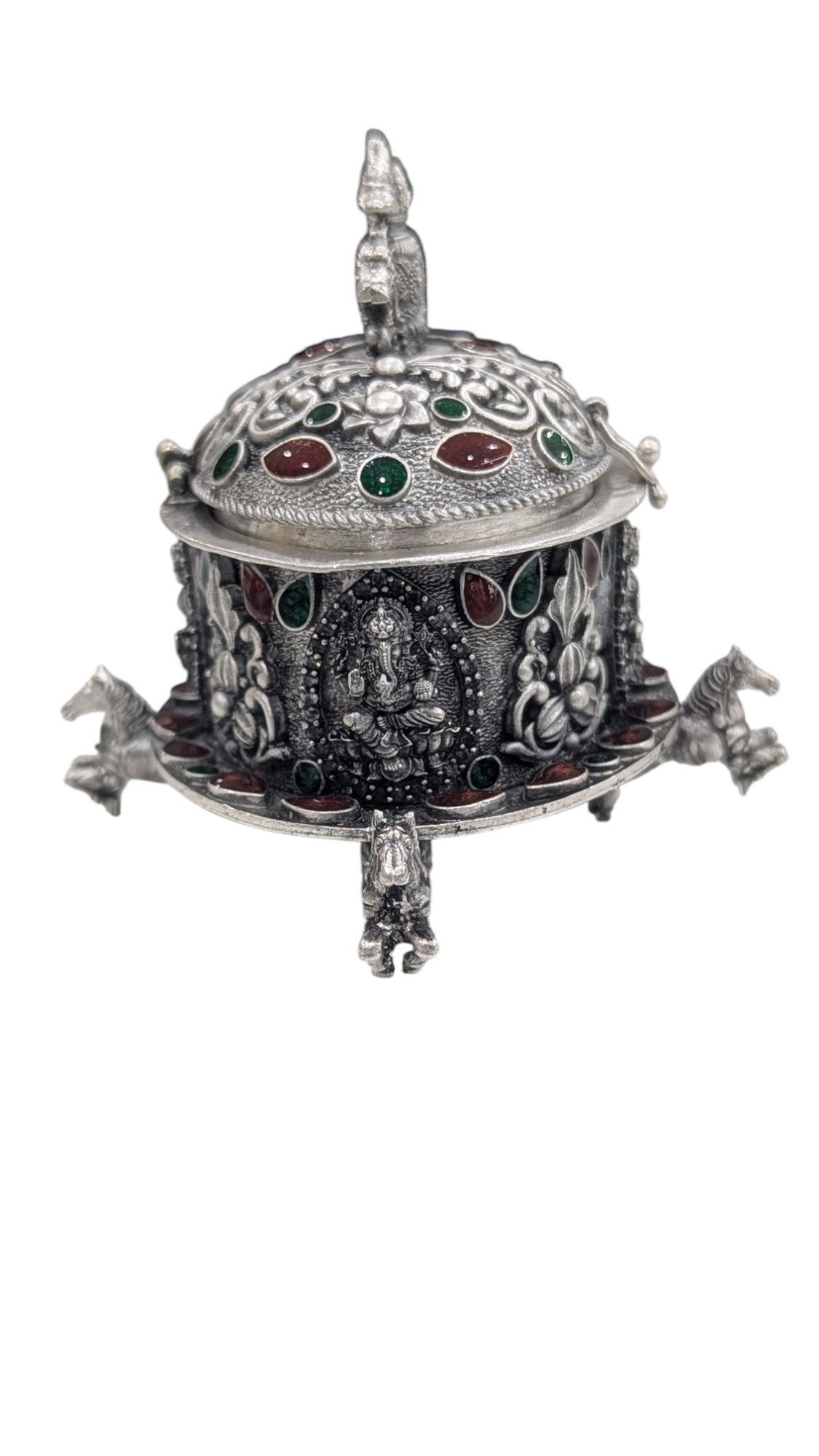 Emerald Antique Stone Kumkum Bharani