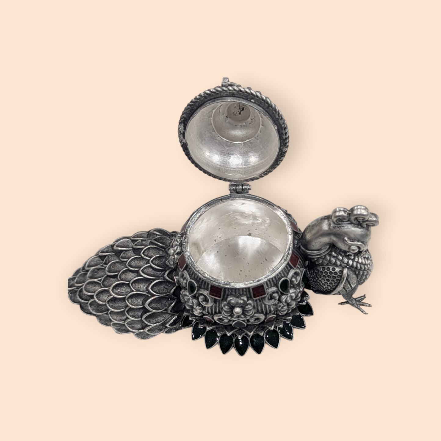 Emerald Antique Stone Kumkum Bharani