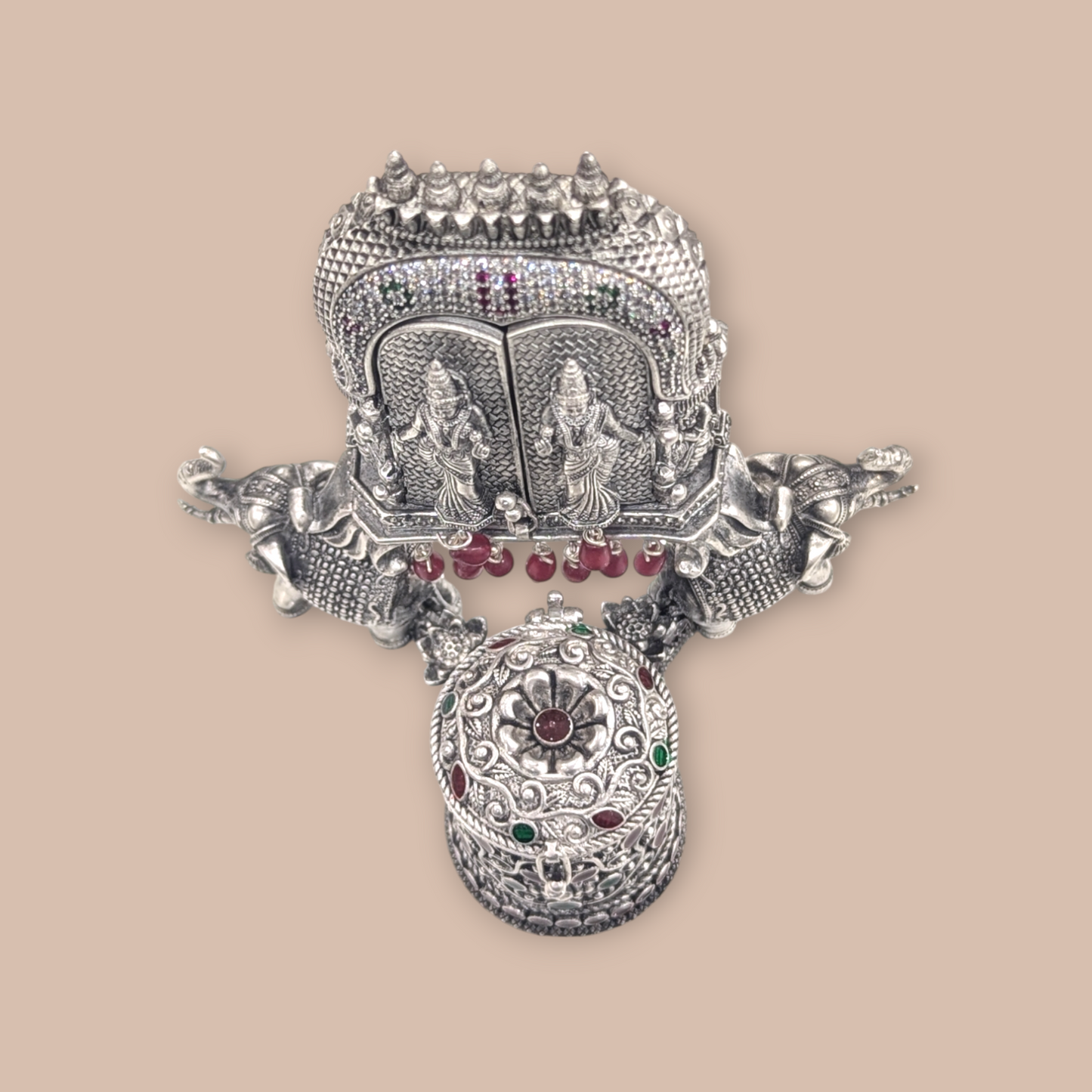 Emerald Antique Stone Kumkum Bharani