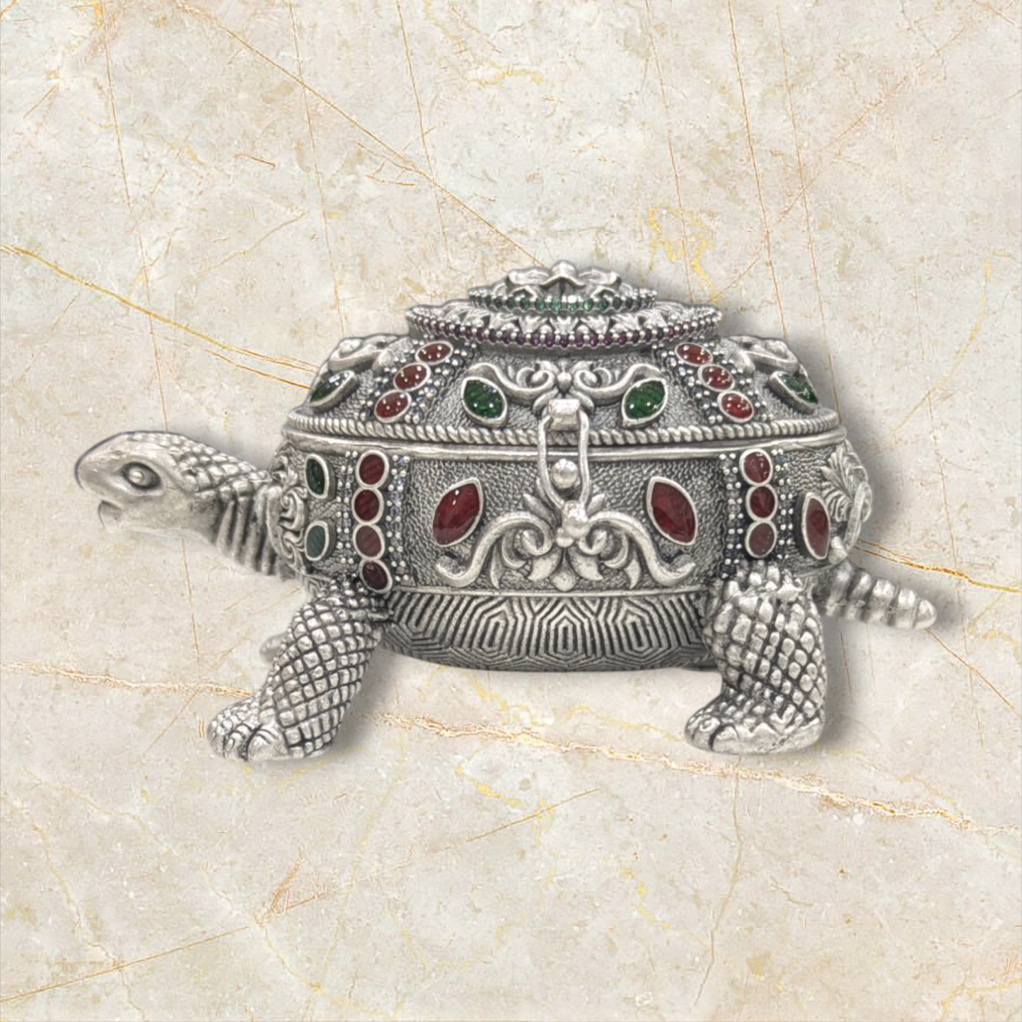 Emerald Antique Stone Kumkum Bharani