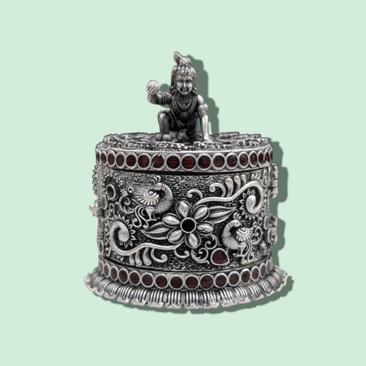 Emerald Antique Stone Kumkum Bharani