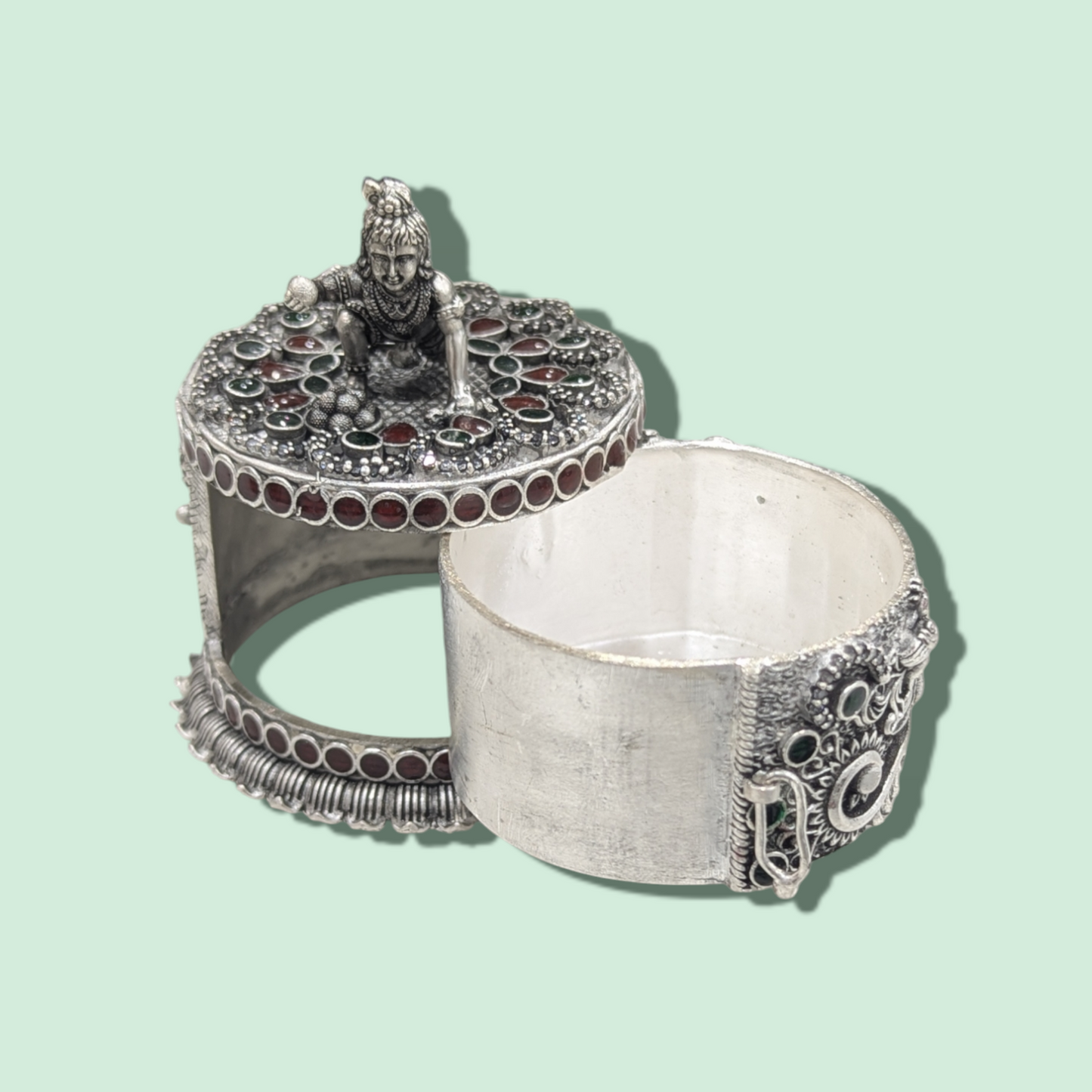 Emerald Antique Stone Kumkum Bharani