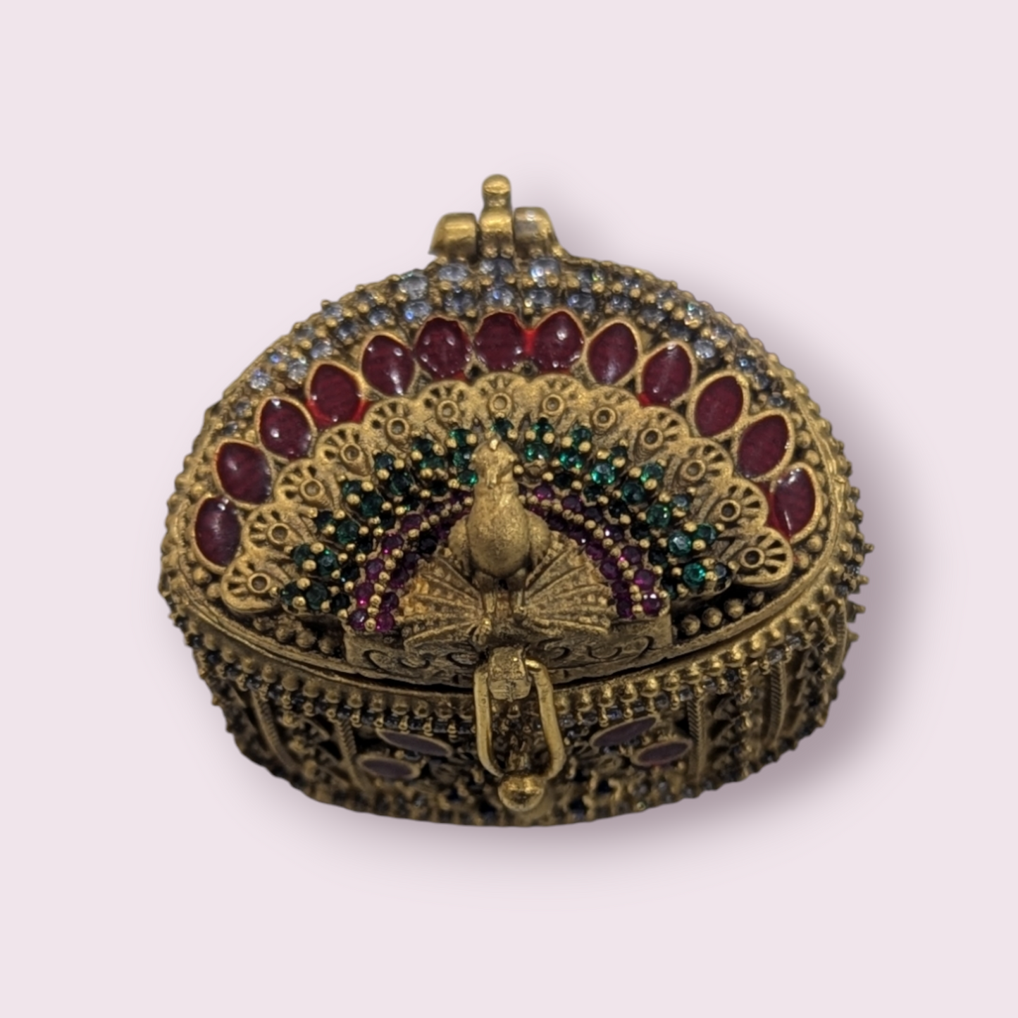 Silver Gold Plated Stone Kumkum Bharani