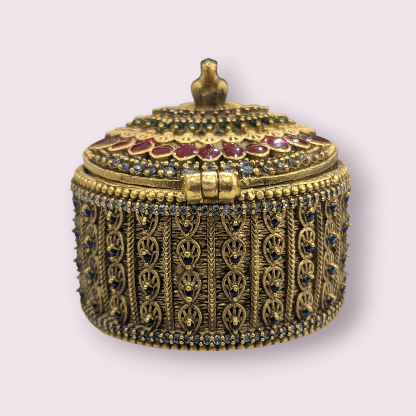 Silver Gold Plated Stone Kumkum Bharani