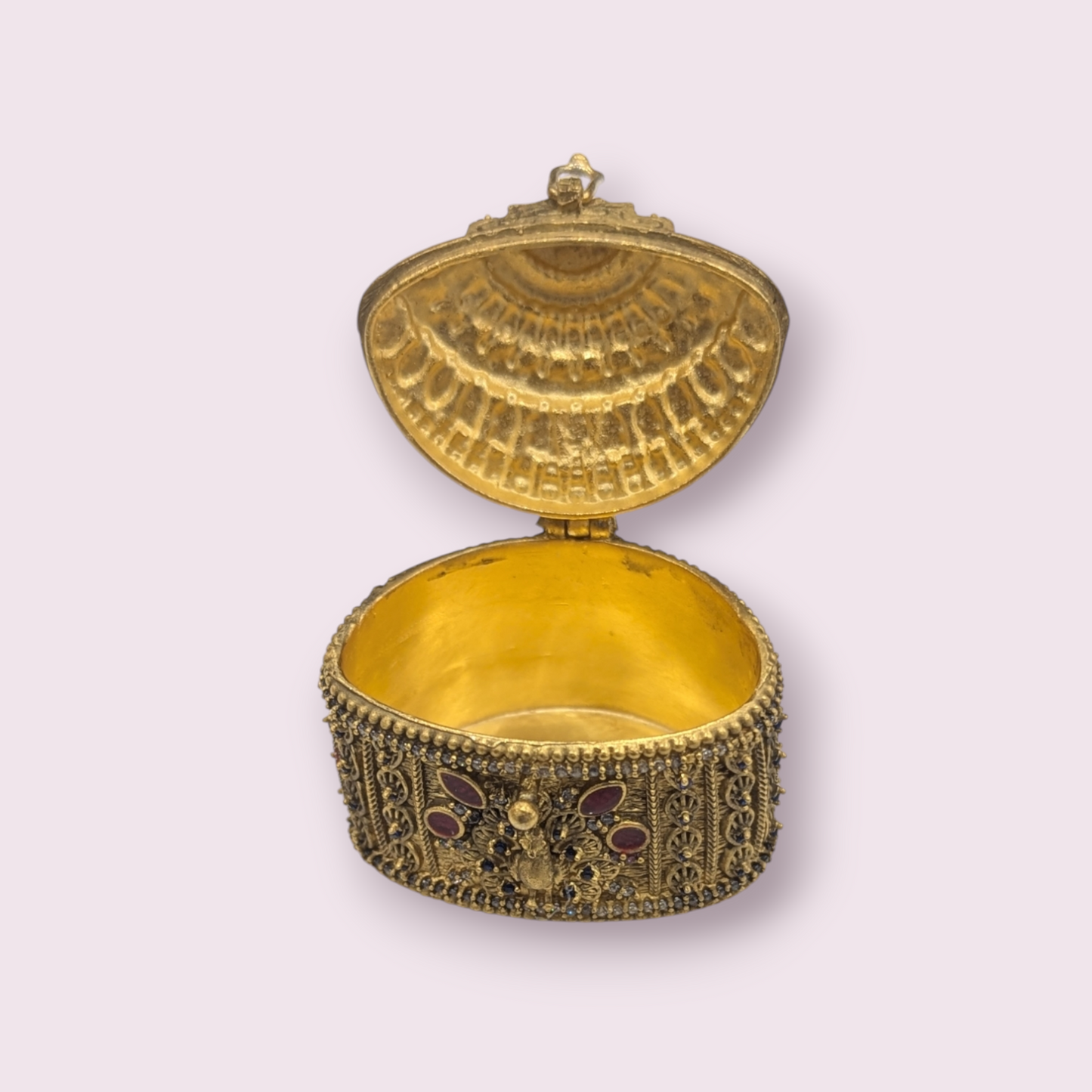 Silver Gold Plated Stone Kumkum Bharani