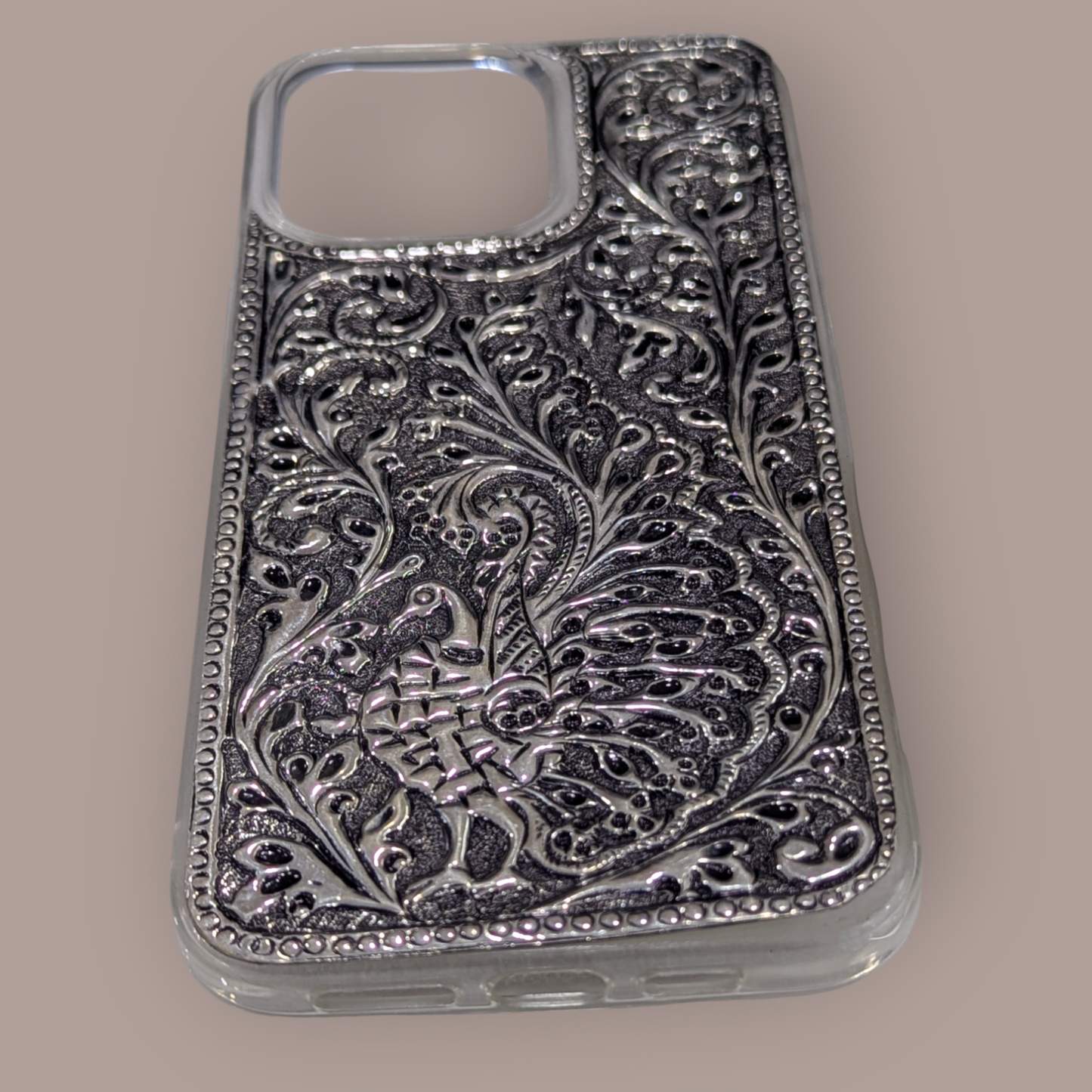 I Phone 15 Pro Max Silver Back Cover