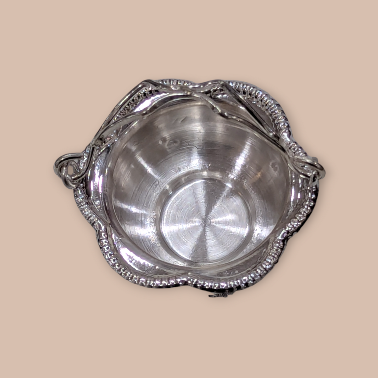 Silver Engraved Flower Basket