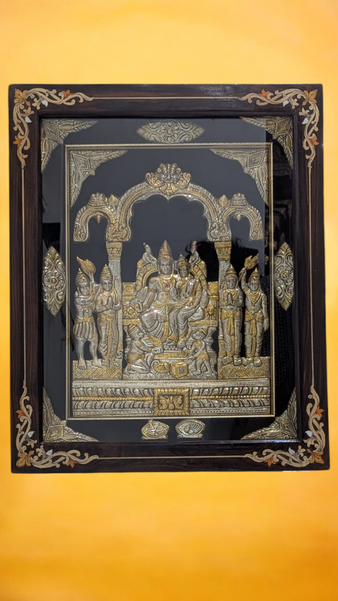 Silver Ram Pattabhishekam Rosewood Frame