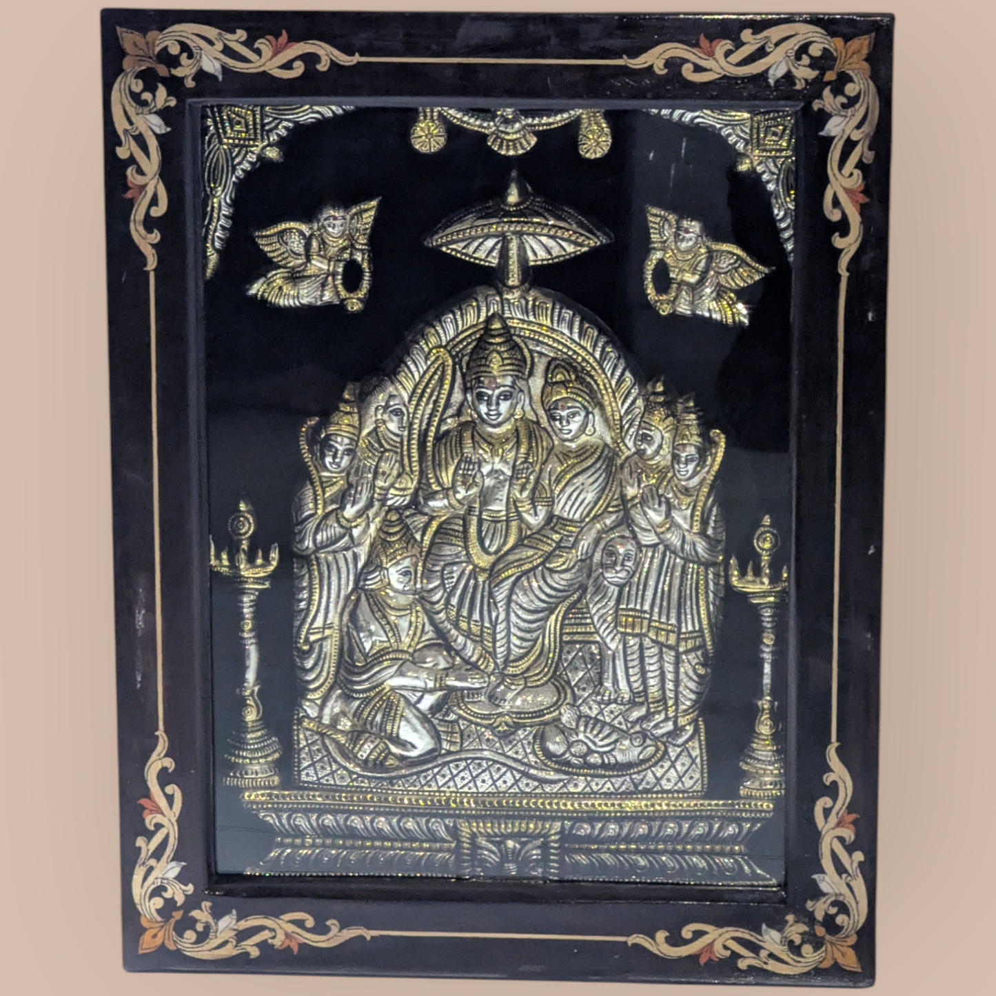 Silver Ram Pattabhishekam Rosewood Frame
