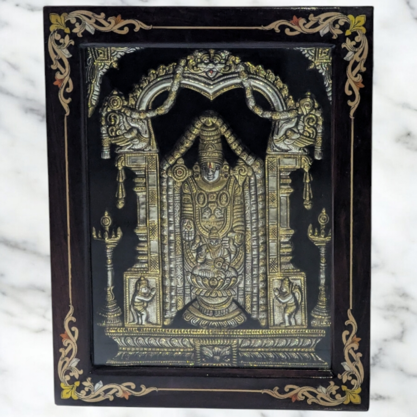 Silver Lakshmi Balaji Rosewood Frame