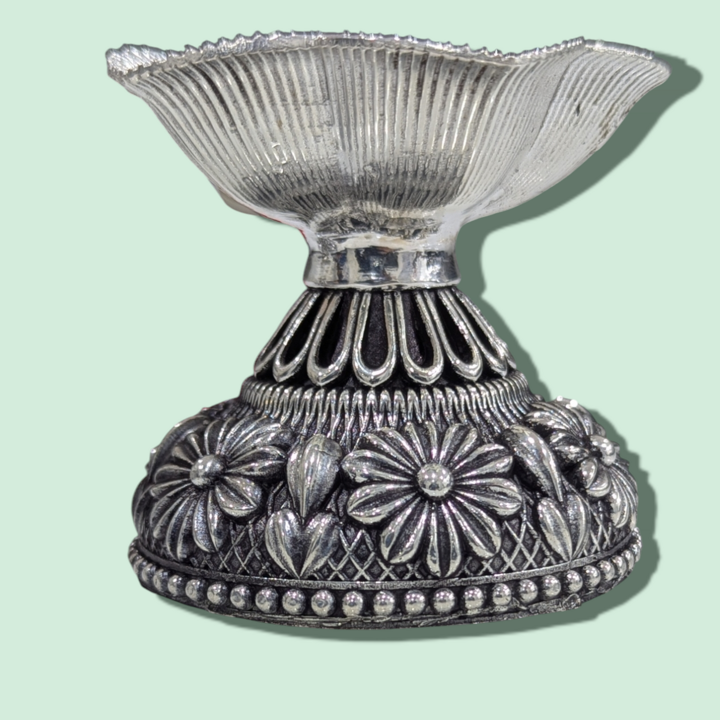 92.5 Silver Antique 5 Star Diya