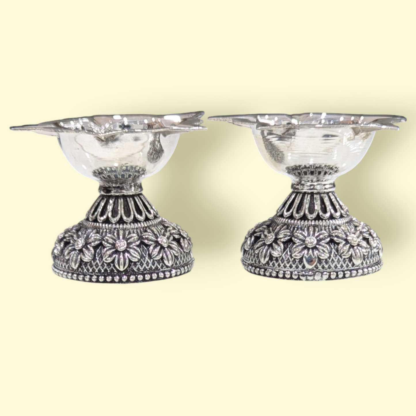 92.5 Silver Antique 5 Star Diya
