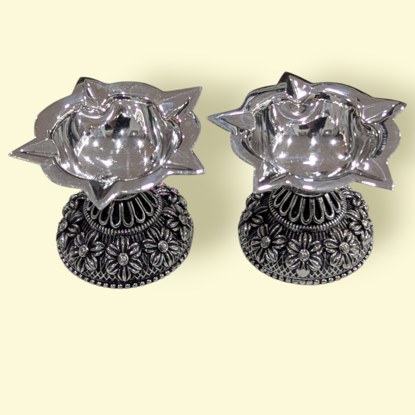 92.5 Silver Antique 5 Star Diya