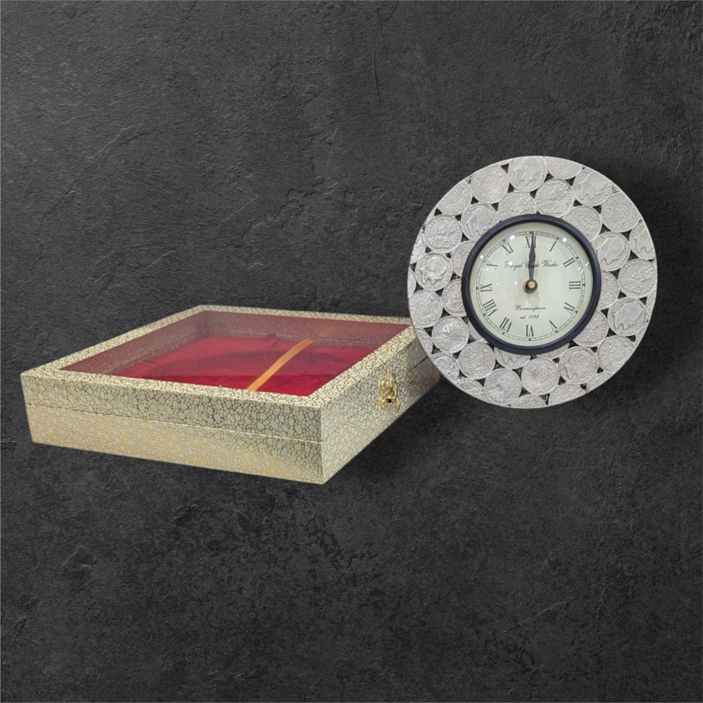 Silver Cladded Wall Clock