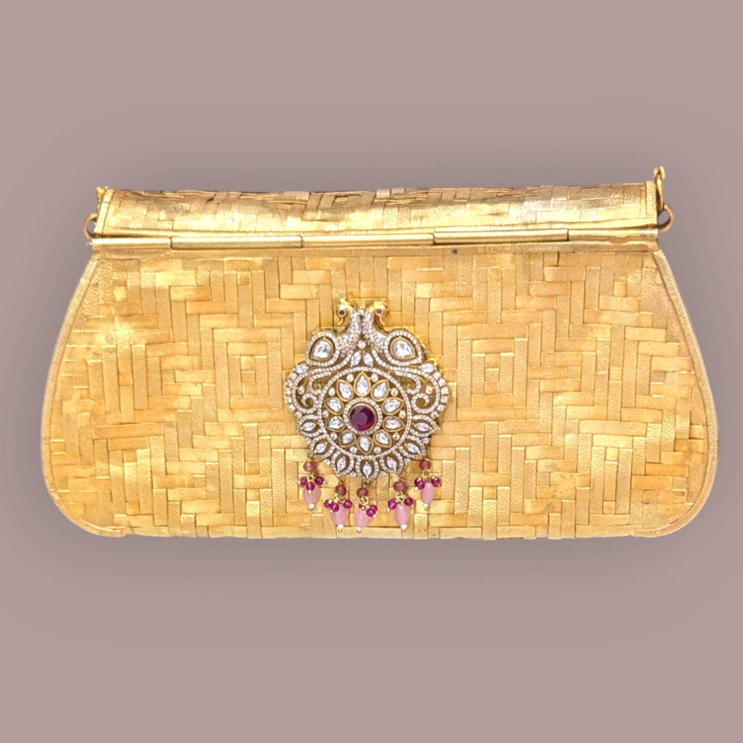 92.5 Silver Gold Polish Kundan Purse