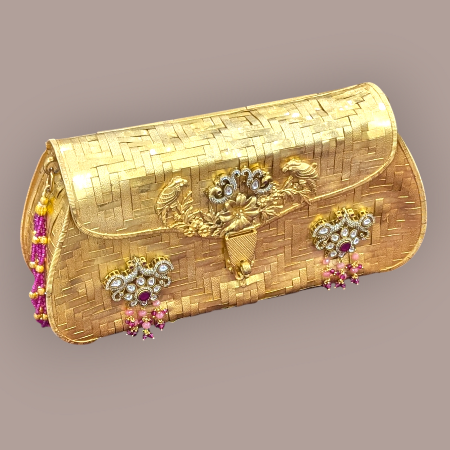 92.5 Silver Gold Polish Kundan Purse