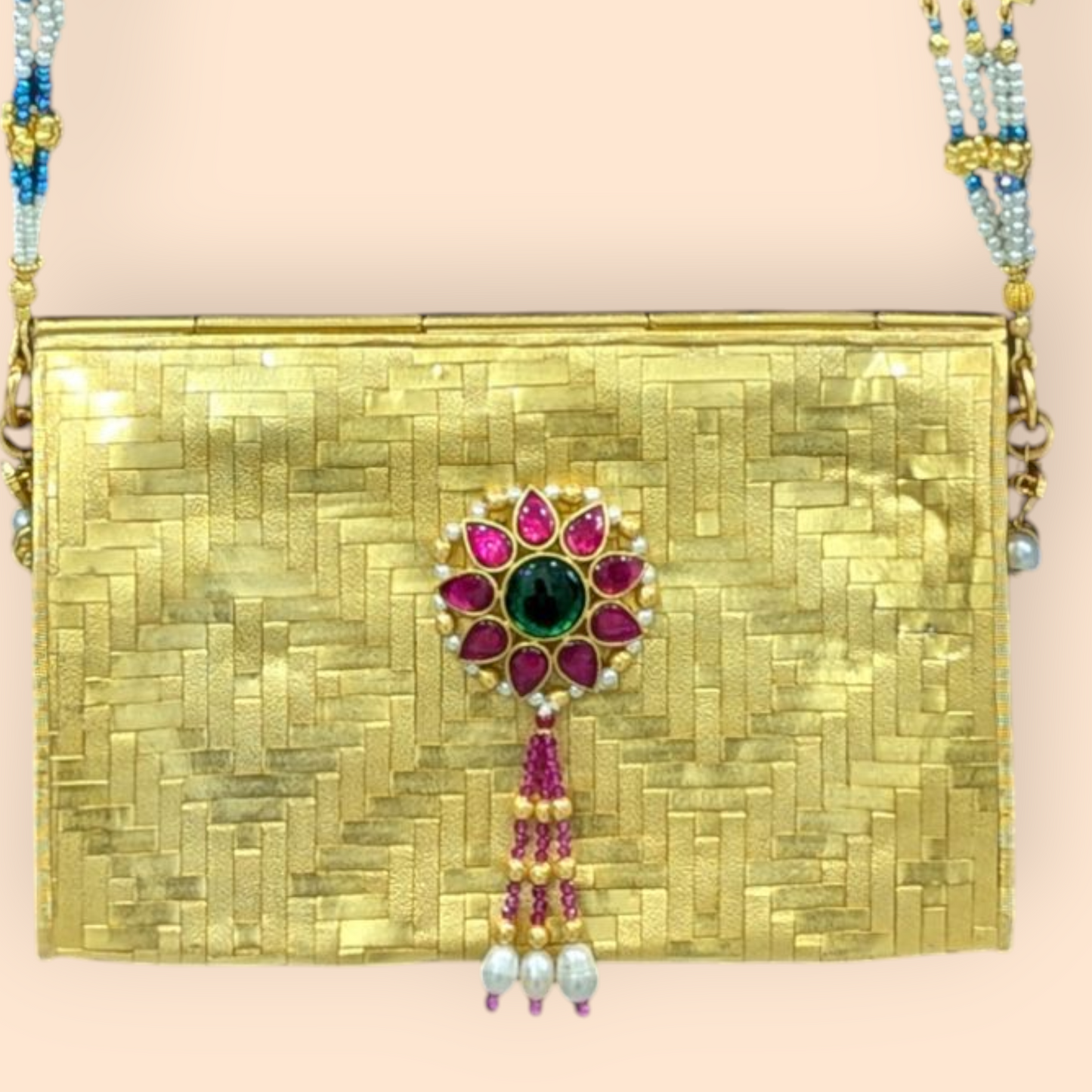 92.5 Silver Gold Polish Kundan Purse