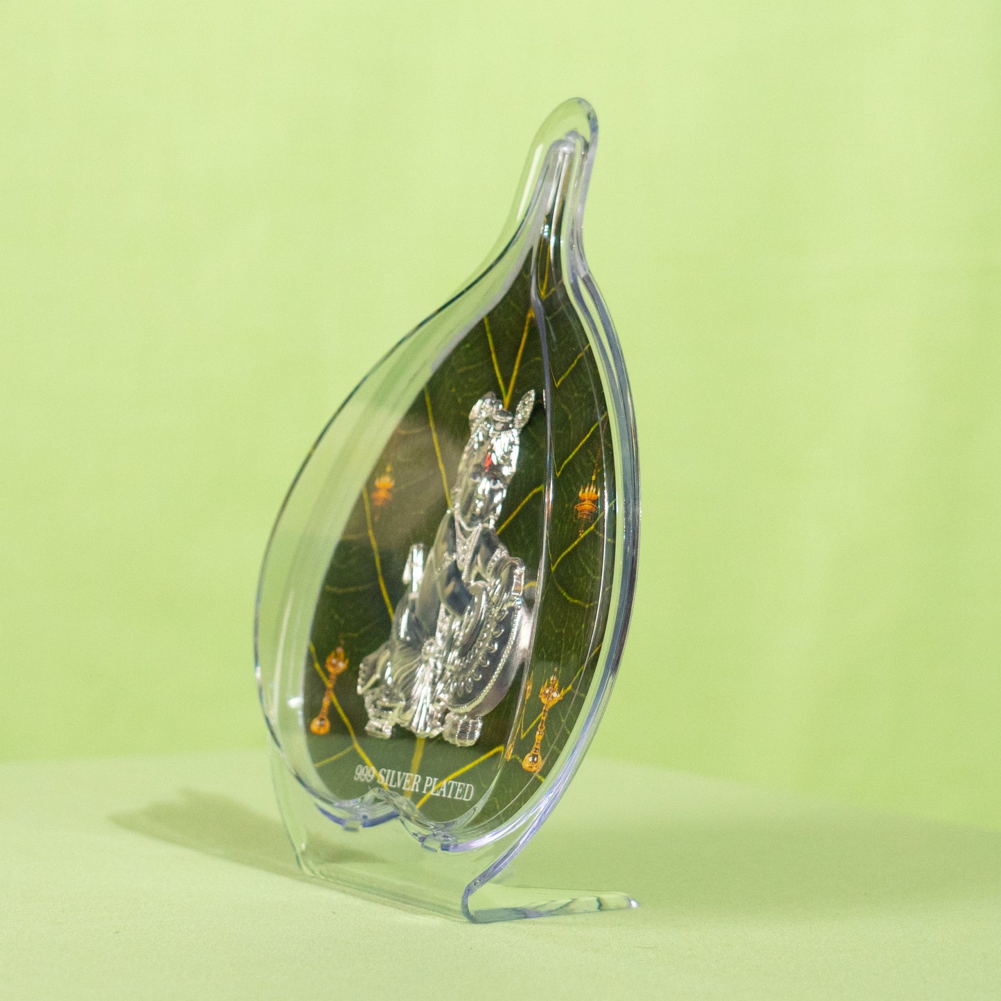 Silver Coated Laddu Krishna Frame (No 2) Leaf