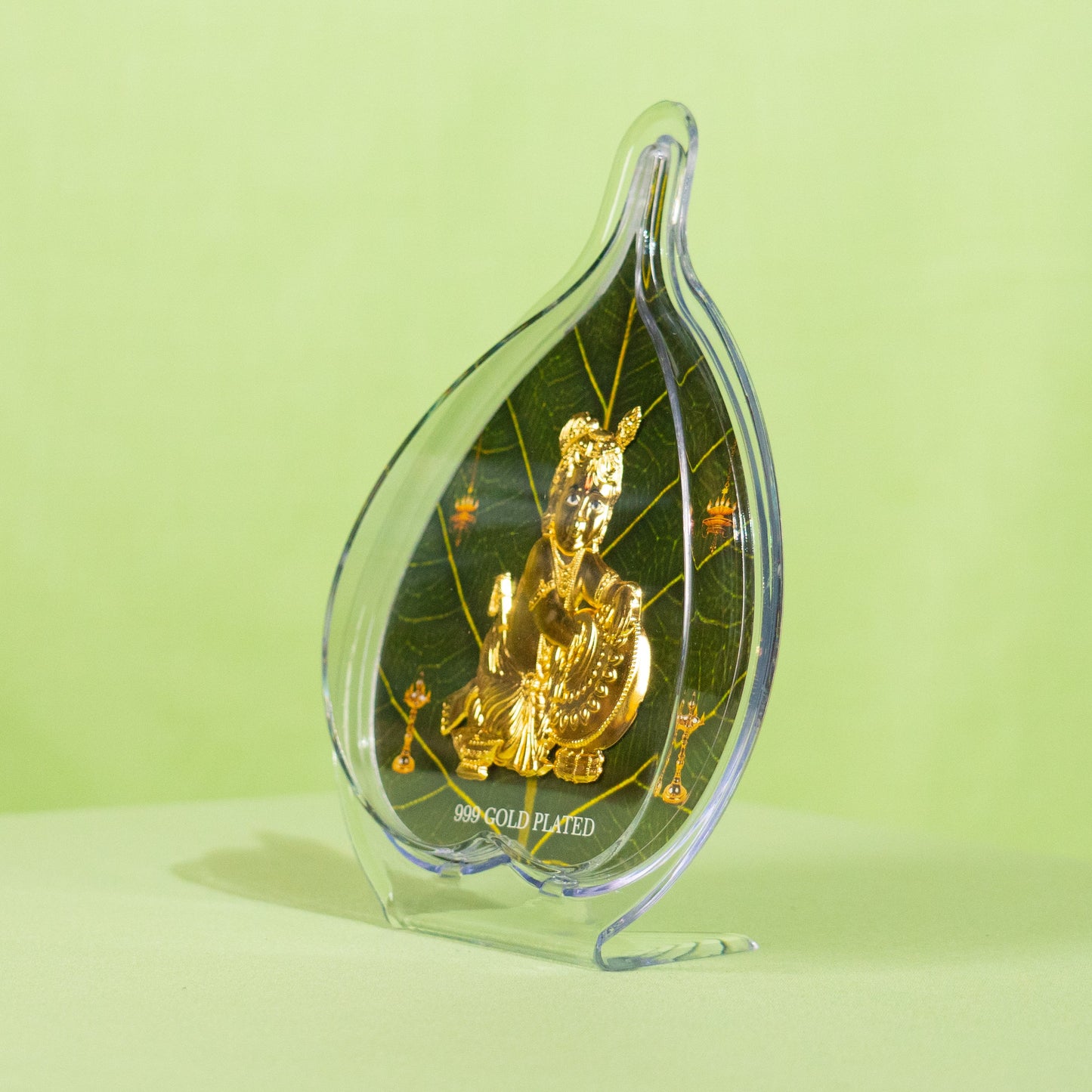 Gold Coated Laddu Krishna Frame (No 2) Leaf