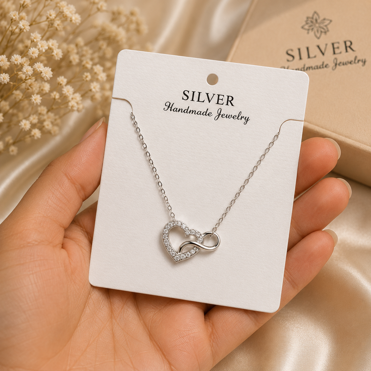 Silver Infinite Love Chain - Pendent Set