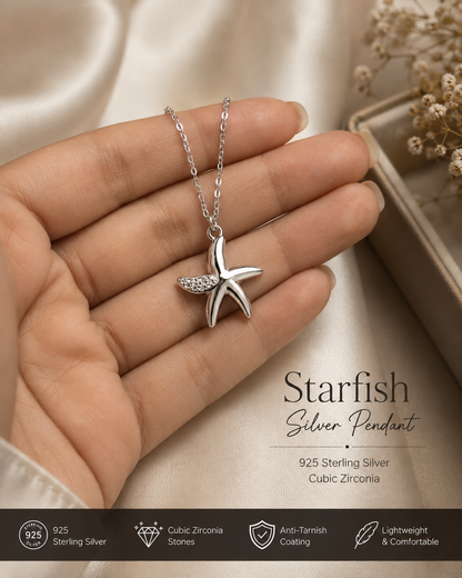 Silver Star Fish Chain Pendent Set