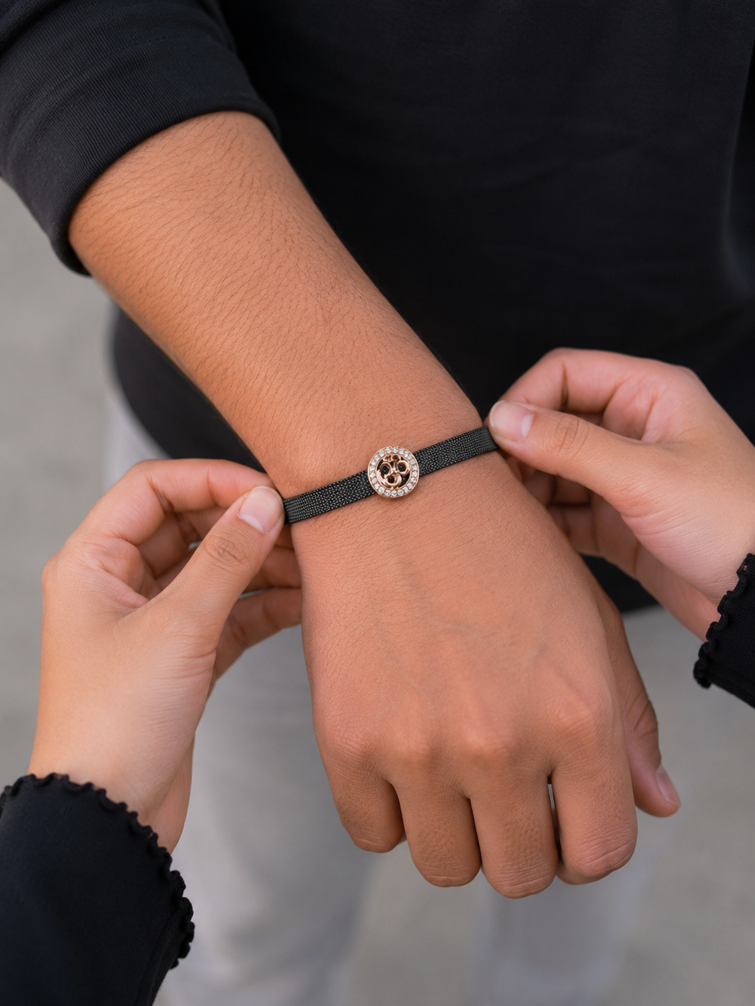 Silver "Om" Belt Rakhi