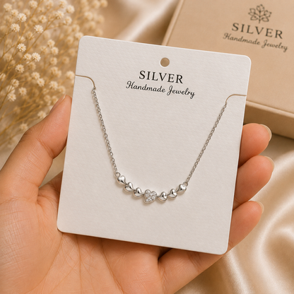 Silver Hearts Of Grace Chain-Pendent Set