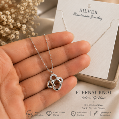 Silver Eternal Knot Chain-Pendent Set