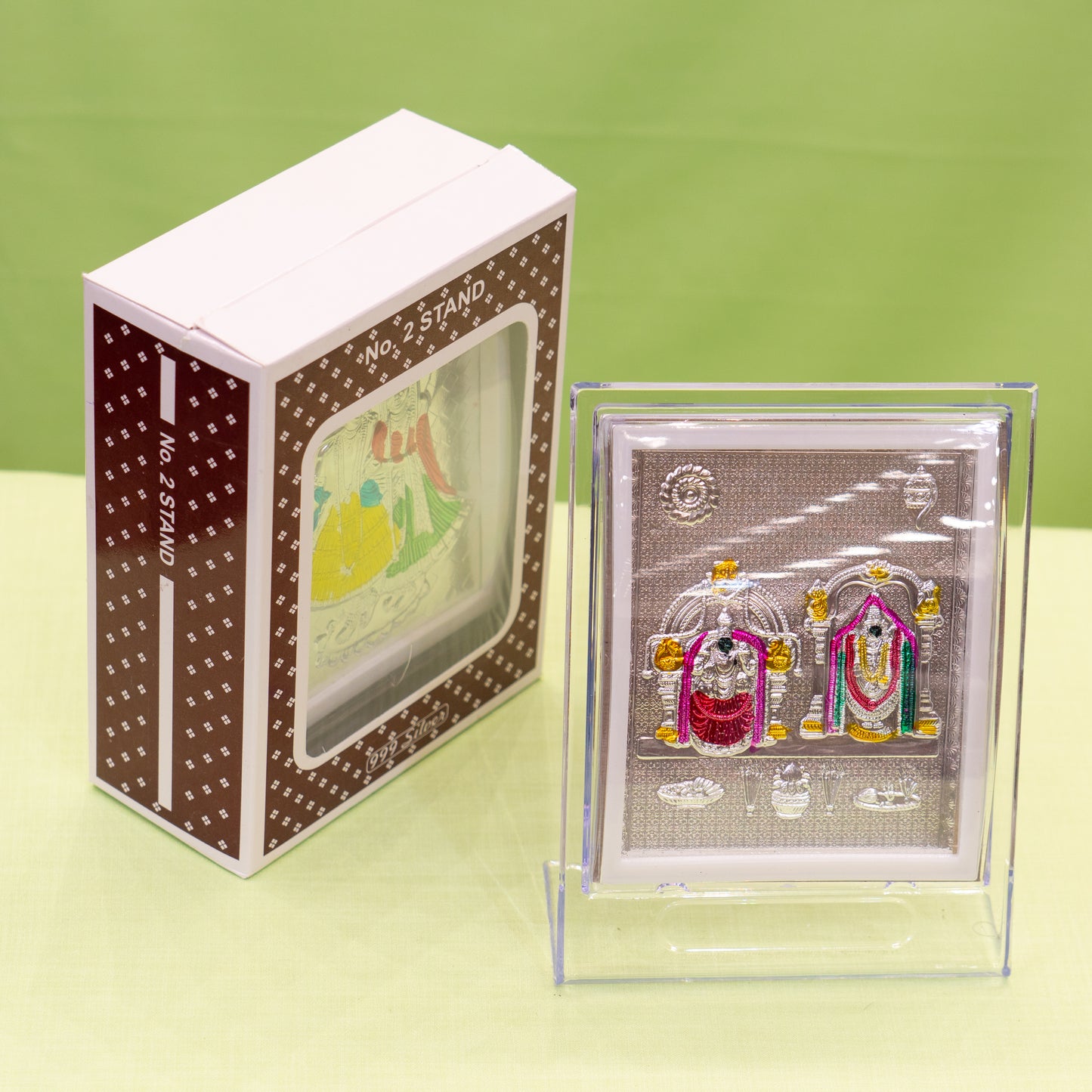 Silver Coated Balaji Padmavathi  Frame (No 2)
