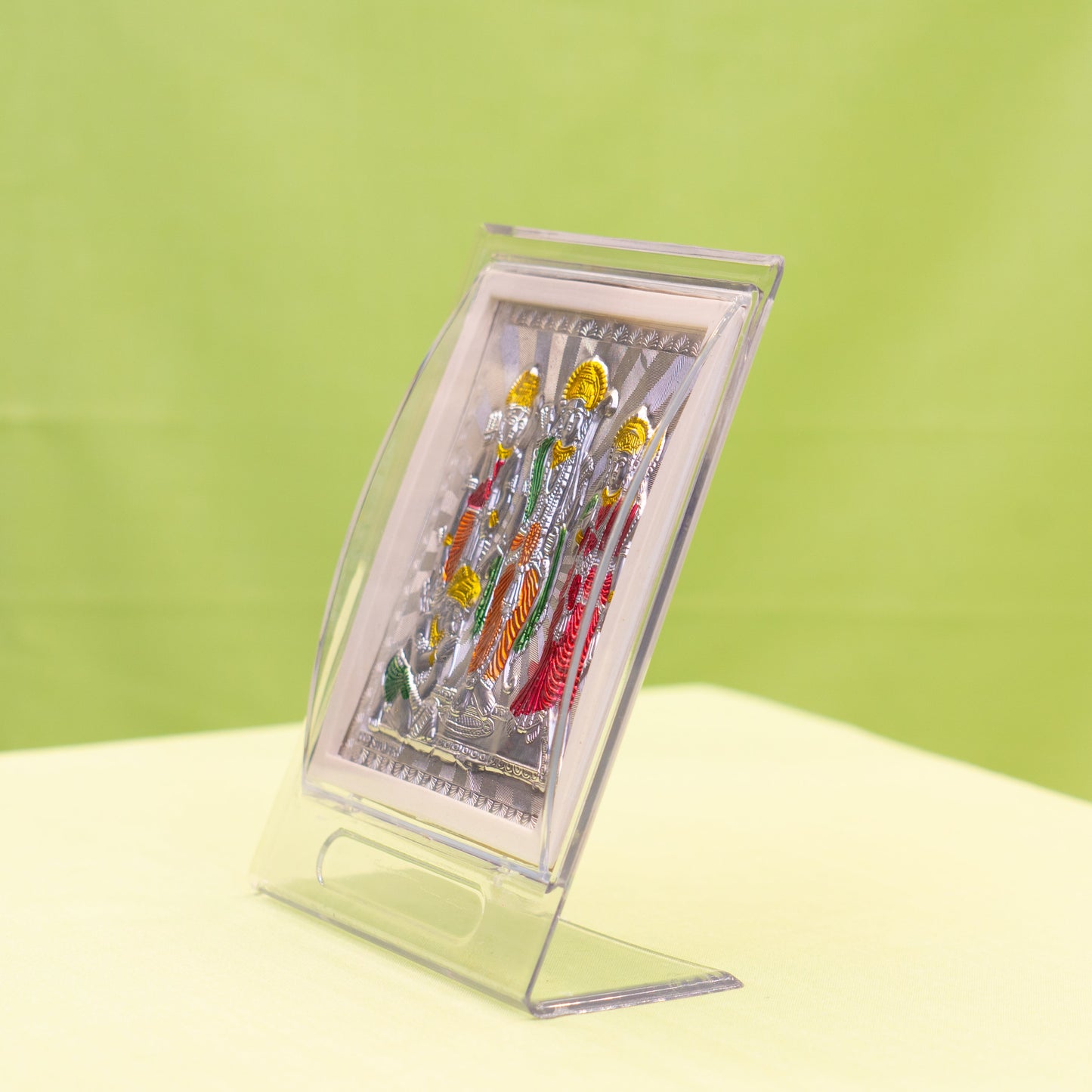 Silver Coated Ram Parivar  Frame (No 2)