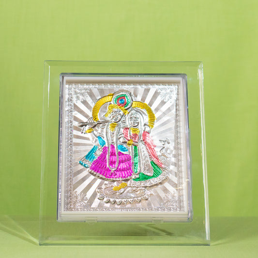 Silver Coated Radha Krishna Frame (No 3)
